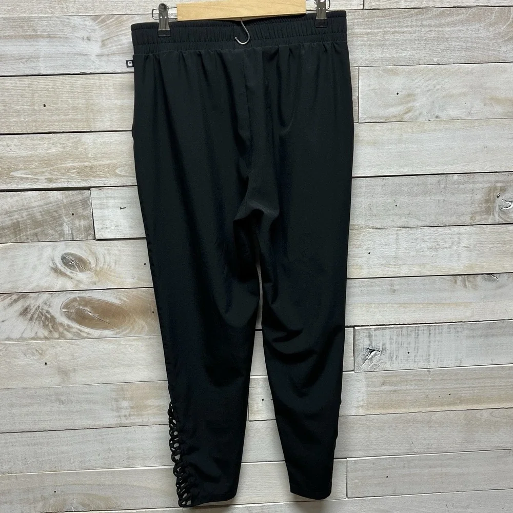 Fabletics Pants Womens Small Black Braided Tiana Ankle Pull‎ On Pockets Stretch - Picture 7 of 13